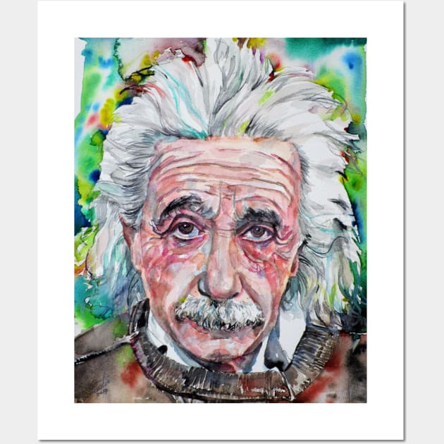 ALBERT EINSTEIN - watercolor portrait .12 Wall Art by lautir